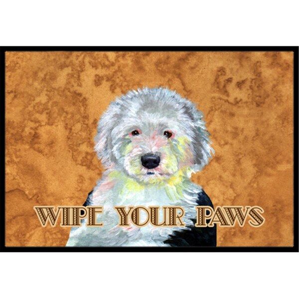 Carolines Treasures 18 x 27 In. Old English Sheepdog Wipe Your Paws Indoor Or Outdoor Mat LH9457MAT - main